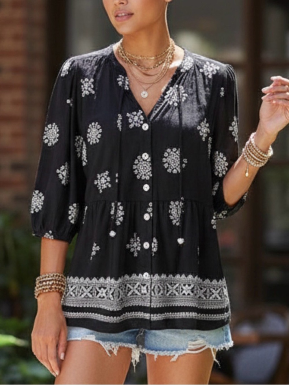 🆕 Dokotoo boho-style peplum blouse XL